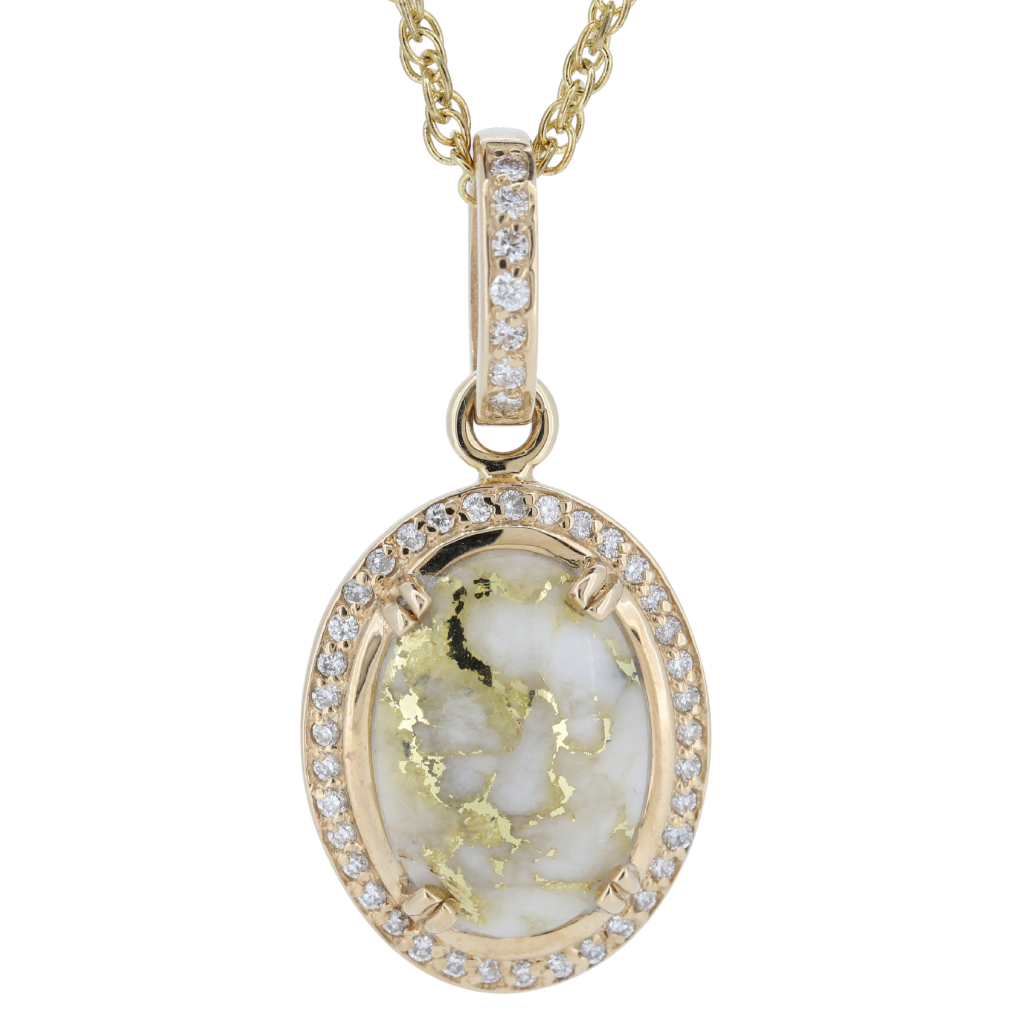 Yellow gold quartz pendant discount