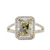 14K Yellow Gold Quartz Ring Rectangular With 0.41Ct Diamonds
