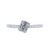 Single Solitaire Cluster Ring In 18Kt White Gold