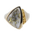 14K Yellow Gold Quartz & Gold Nugget Triangular Ring