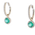 Emerald And Diamond Halo Drop Earrings With Detachable Backs In 14Kt Yellow Gold