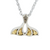 Natural Gold Nugget in 14Kt White Gold Whale Tail Pendant