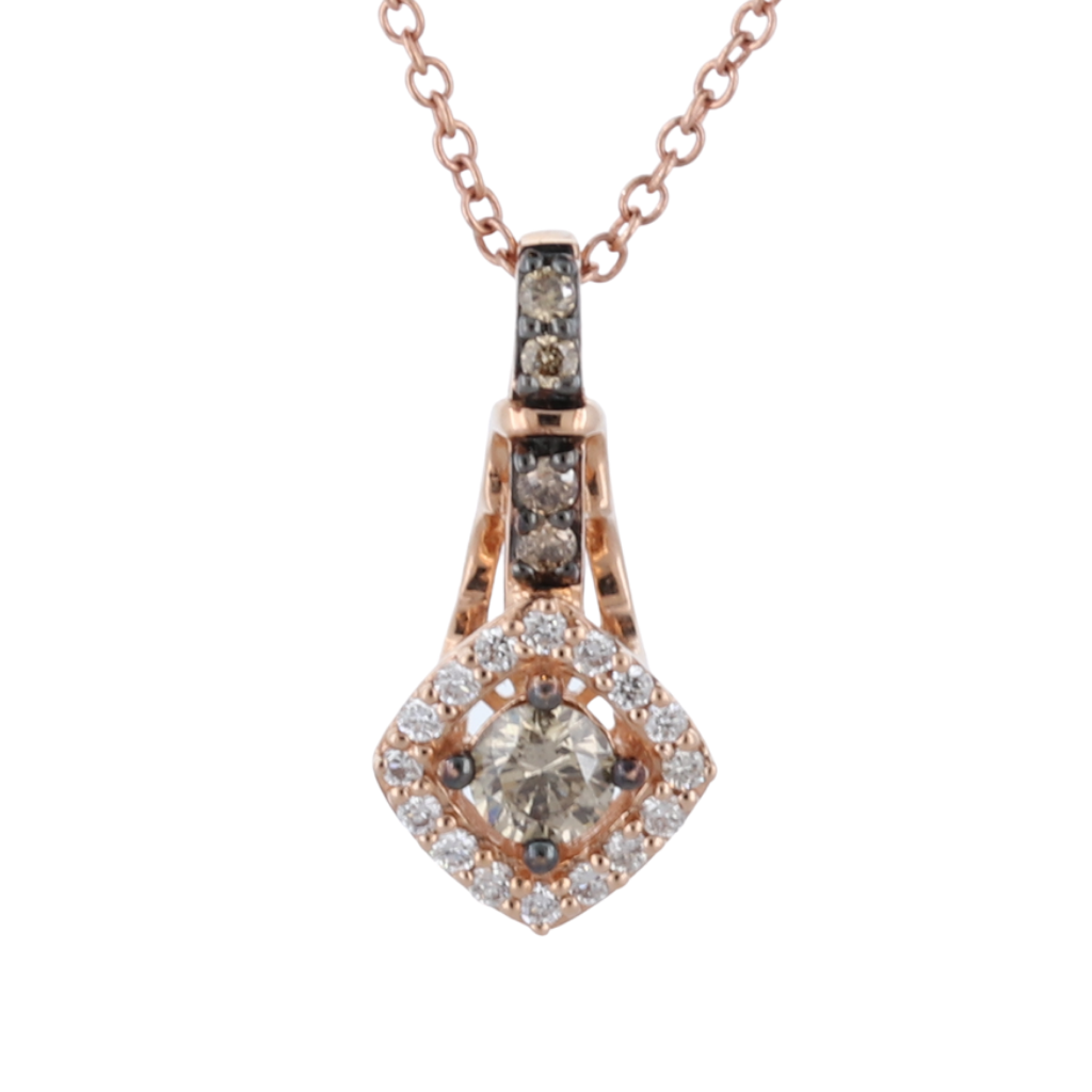 14Kt Strawberry Gold And Diamonds Pendant