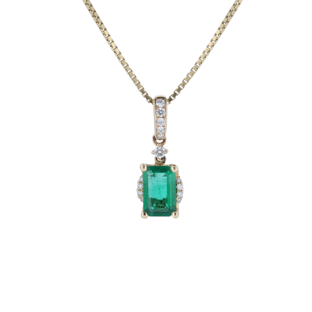 14kt Yellow Gold Emerald Pendant