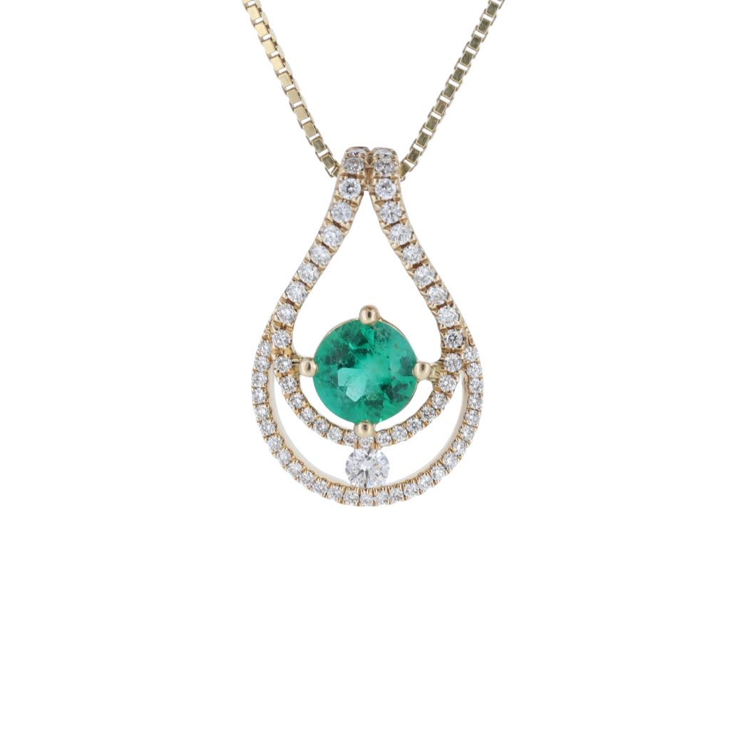 14kt Yellow Gold Emerald Pendant