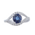 Sapphire And Halo Diamond Ring In 14Kt White Gold