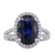 Natural Oval Sapphire 3.75cts and 0.48cts diamonds set in 14kt White Gold