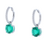 14Kt White Gold J'Adore Simulated Emerald Drop Earrings With Natural Diamonds In 14Kt White Gold