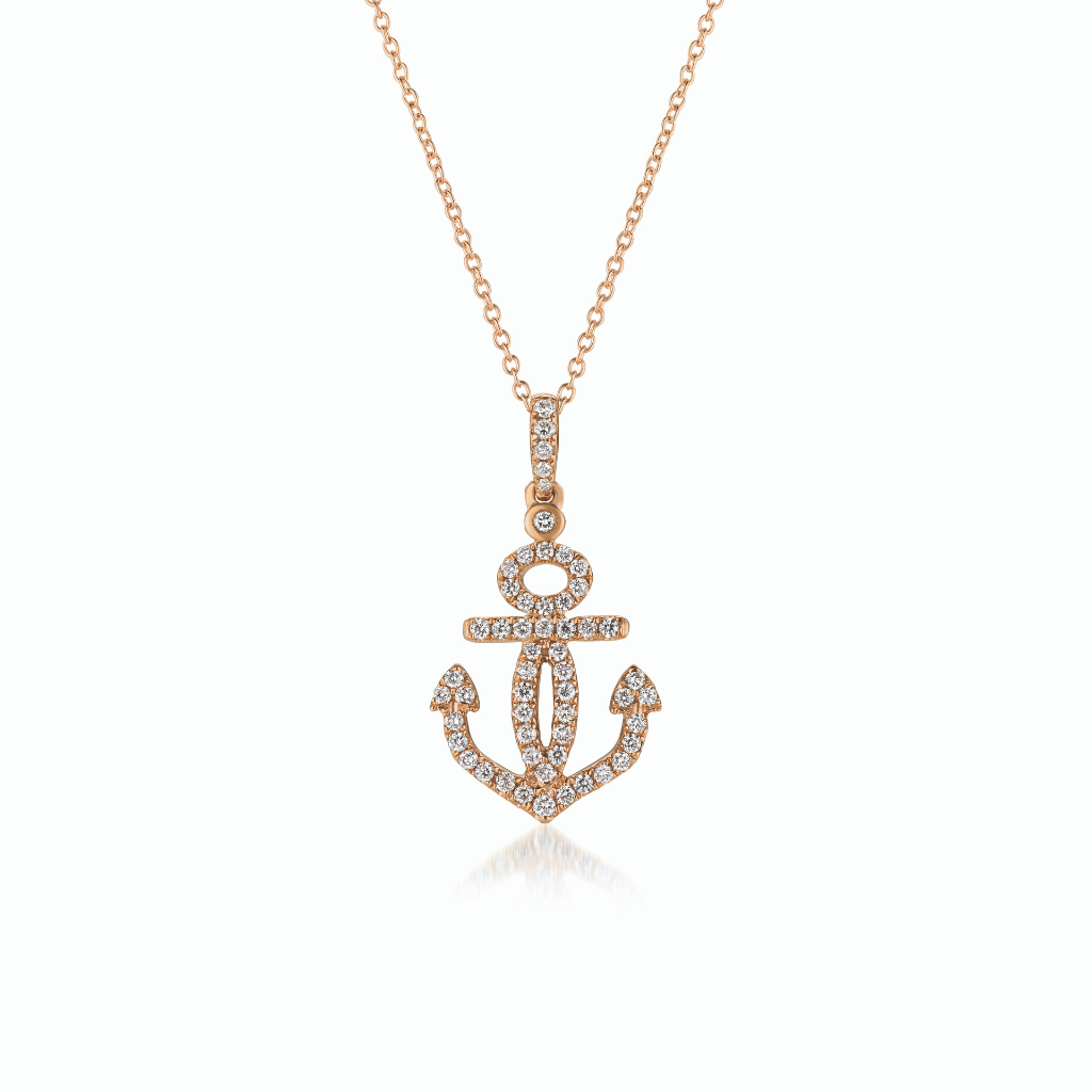14Kt Strawberry Gold And Diamond Pendant