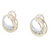14kt Two Tone Round Shape Earrings with 3 Diamonds