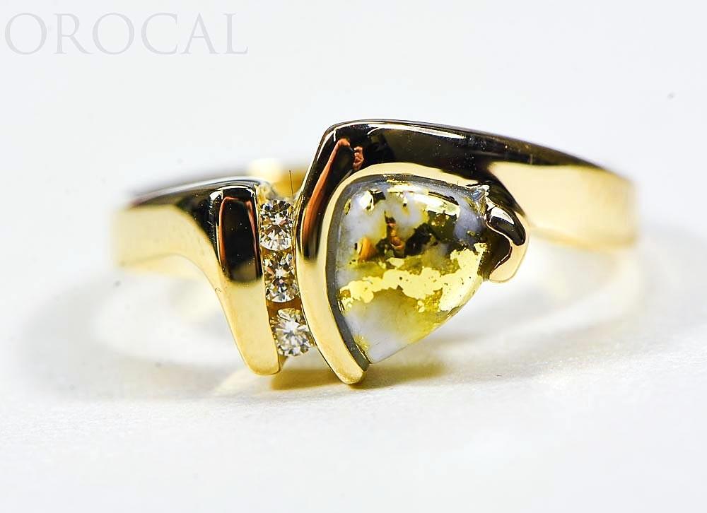 Gold Quartz Ladies Ring "Orocal" RL737D7Q Genuine Hand Crafted Jewelry - 14K Gold Casting