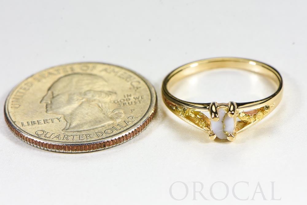Gold Quartz Ladies Ring "Orocal" RL1024Q Genuine Hand Crafted Jewelry - 14K Gold Casting