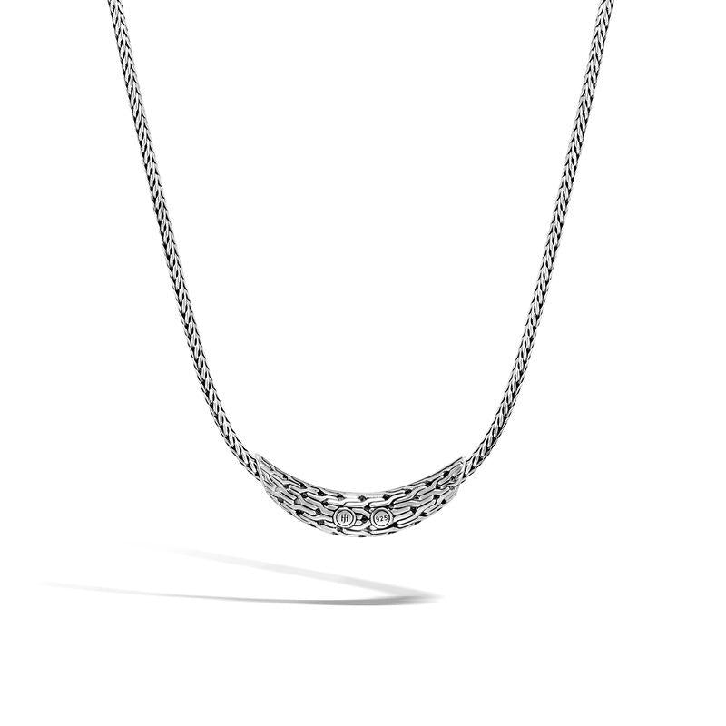 Classic Chain Necklace with Black Sapphire, Black Spinel