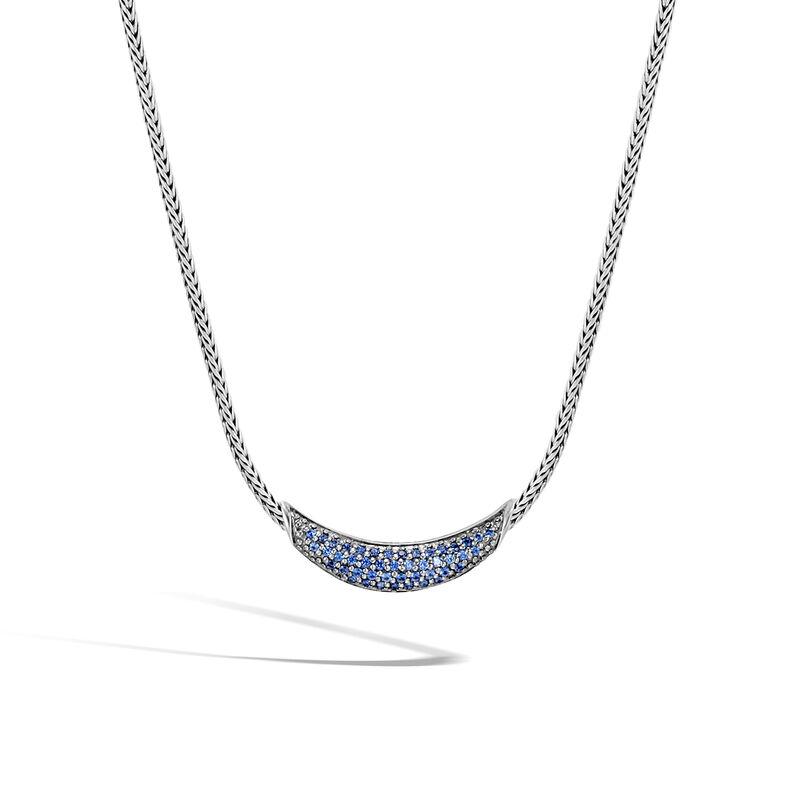 Classic Chain Necklace with Blue Sapphire