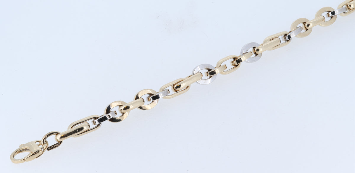 14Kt Fancy Two-Tone Link Chain 11.80Gr
