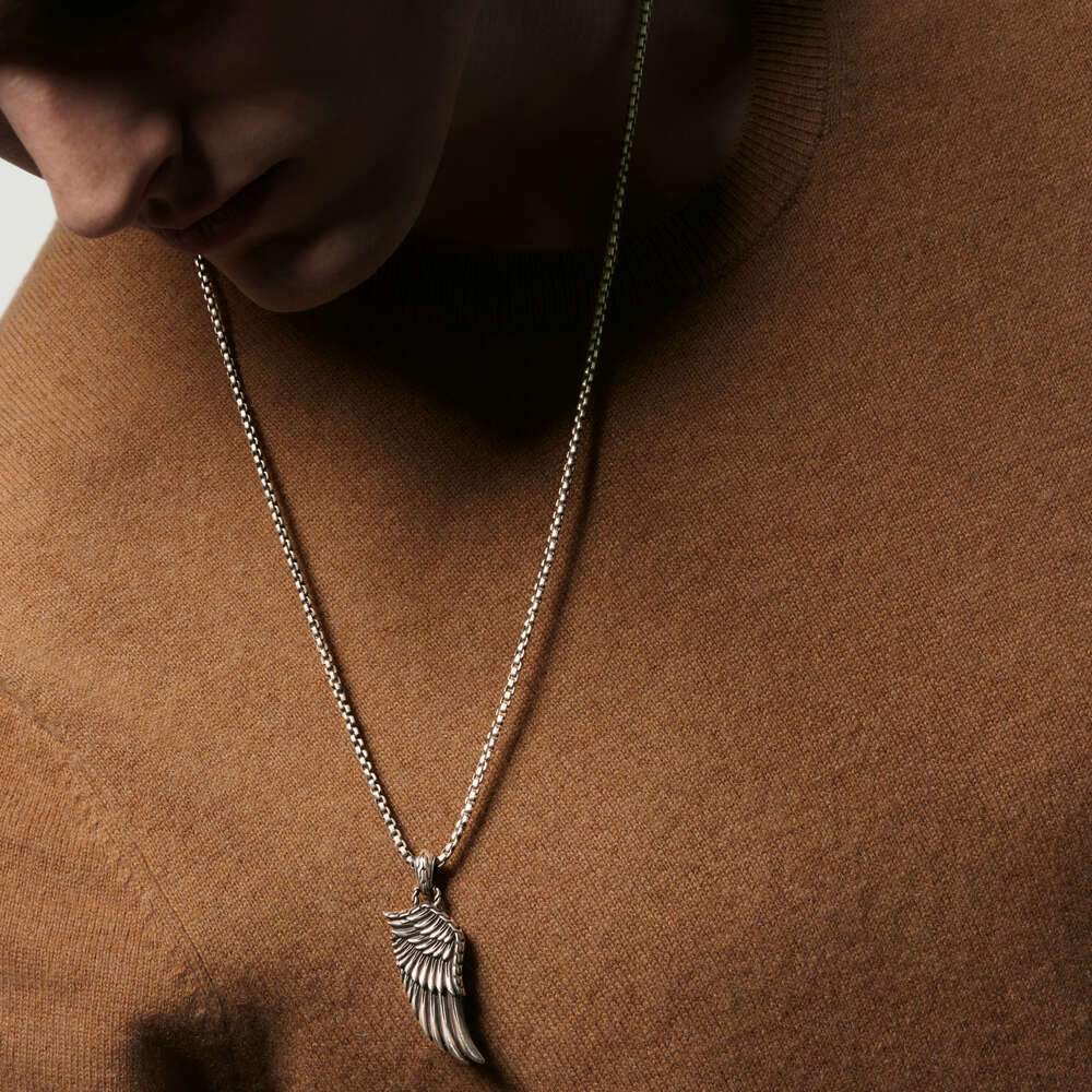 Silver Men's Wing Necklace