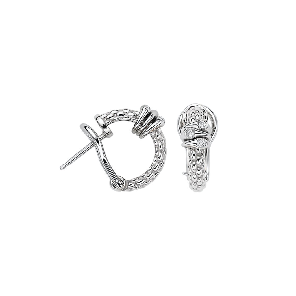 Prima Earrings with diamonds in White Gold