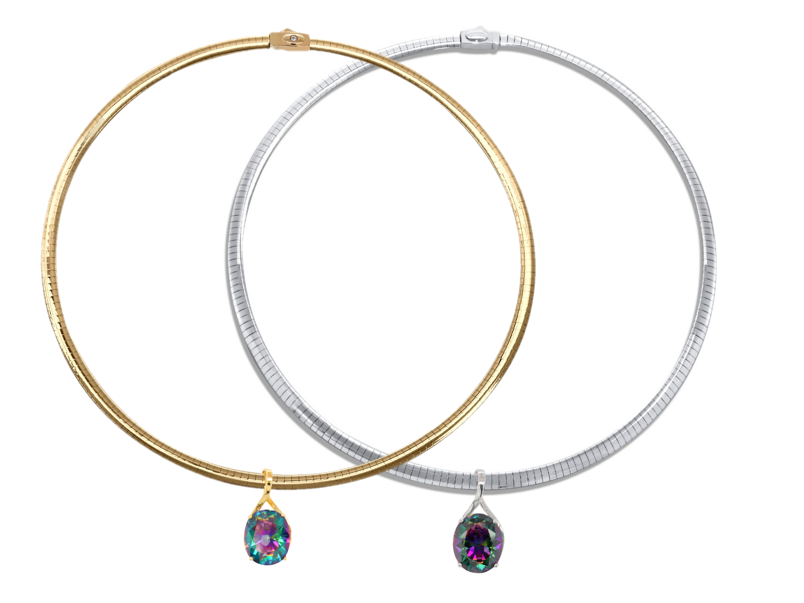 Reversible Monarch Diamond Omega Necklace
