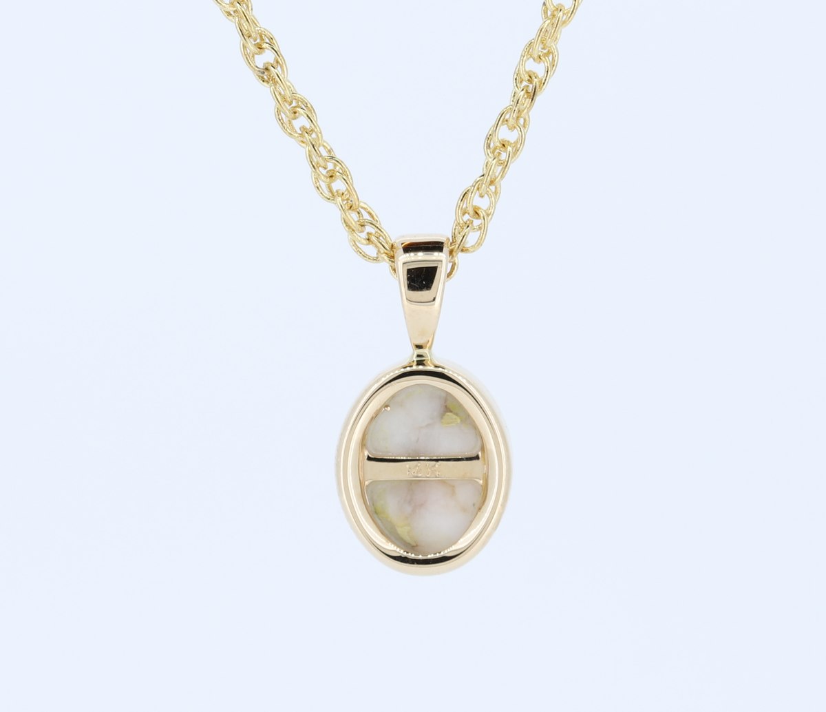 Gold Quartz Pendant in 14Kt Yellow Gold