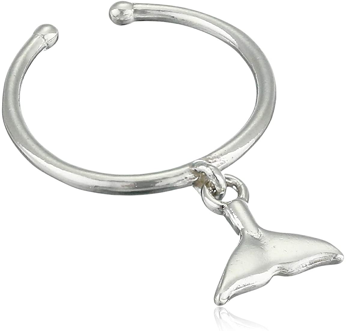 Sterling Silver Whale-Tail Adjustable Ring by Alex and Ani