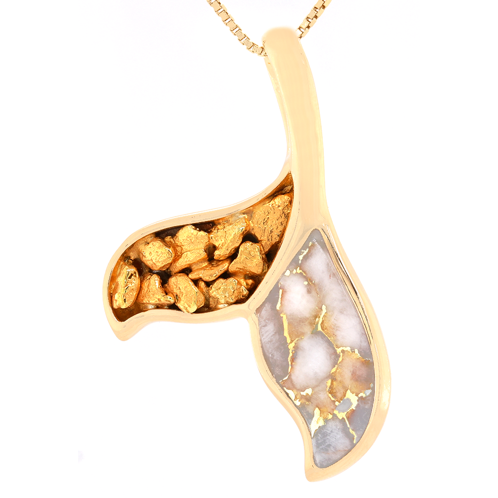 Gold 2025 whale pendant