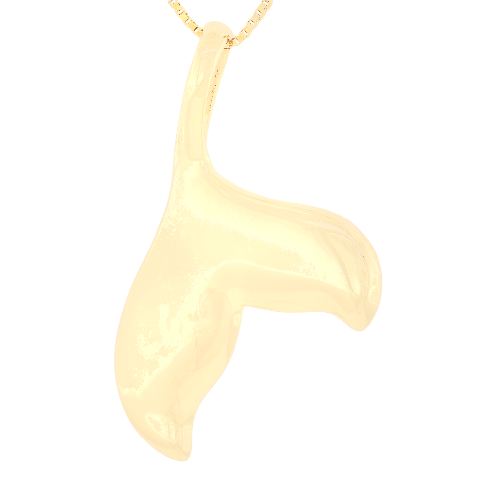14kt Yellow Gold Whale Tail Natural Gold Quartz Pendant