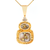 14kt Yellow Gold Natural Gold Quartz and Natural Gold Nuggets Diamond Pendant