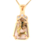 14kt Yellow Gold Natural Gold Quartz And Diamond Pendant