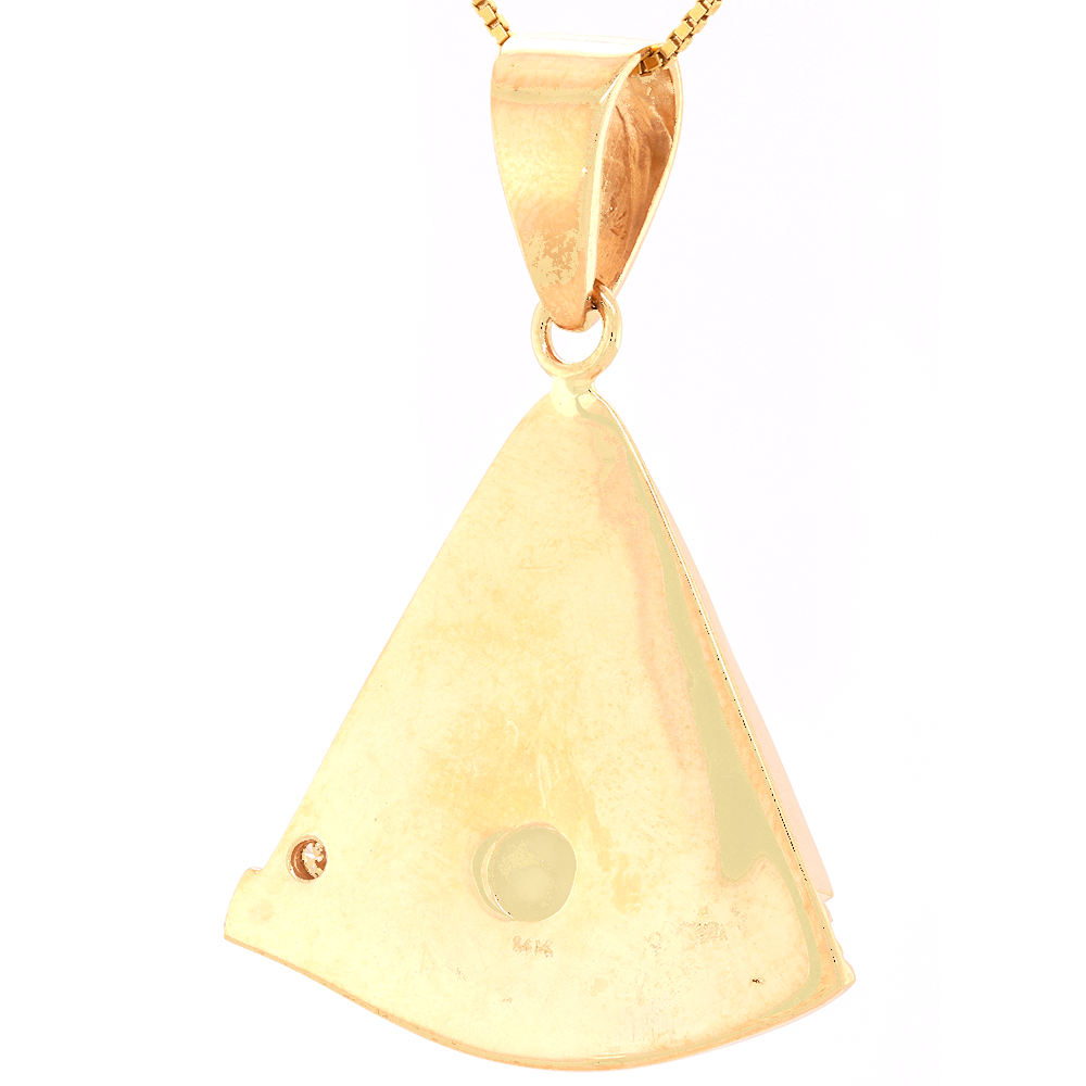 14kt Yellow Gold Natural Gold Quartz And Natural Gold Nuggets Diamond Pendant