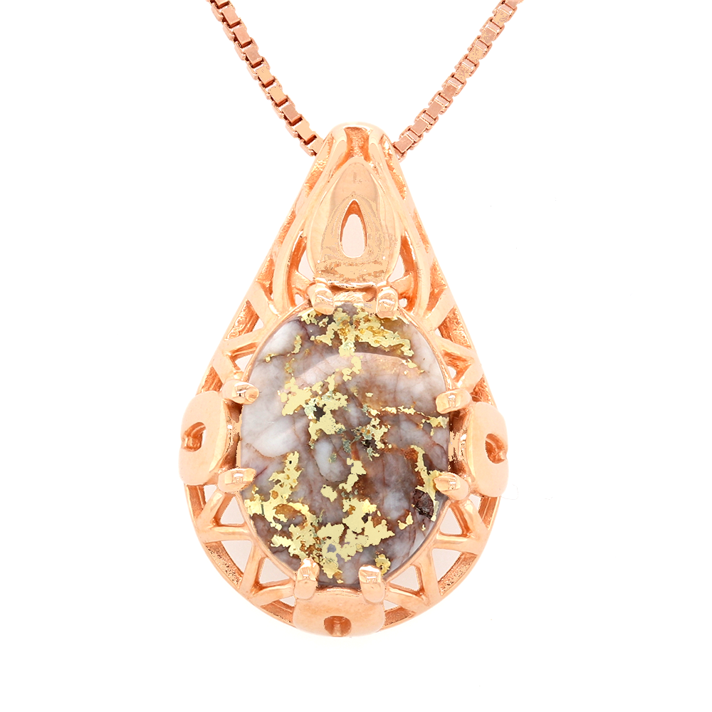 14kt Rose Quartz Pendant by Orocal