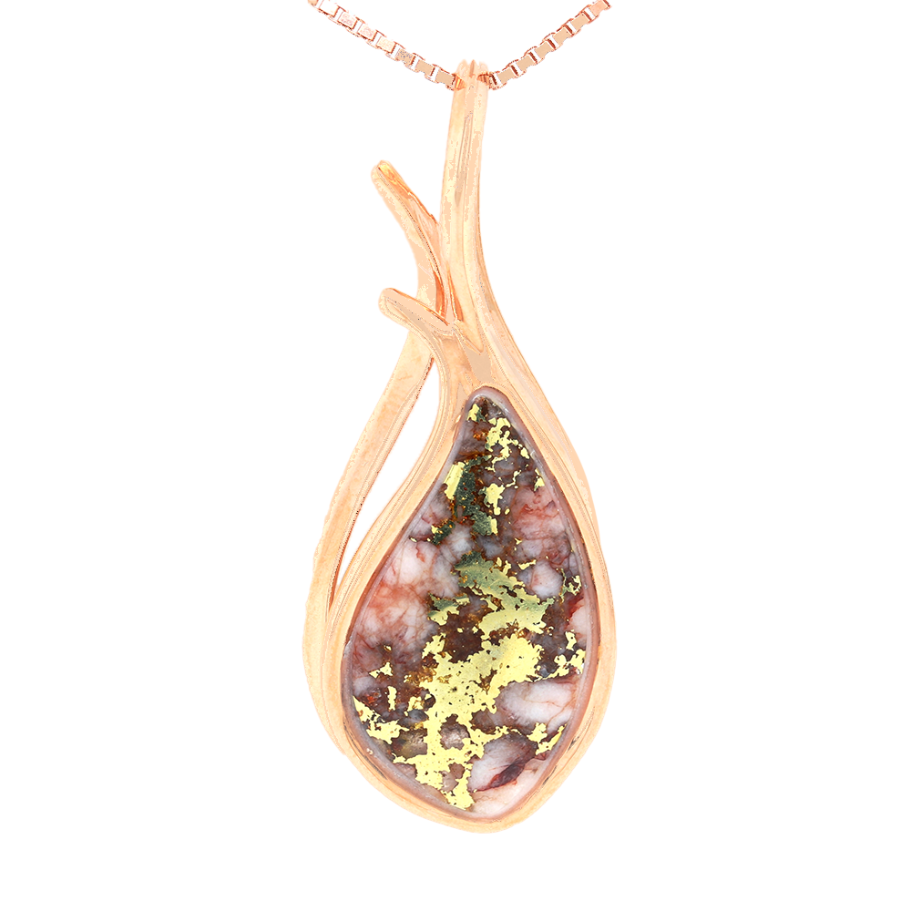 14kt Rose Quartz Pendant by Orocal