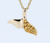 Natural Gold Nugget Whale Tail 14Kt Yellow Gold Pendant