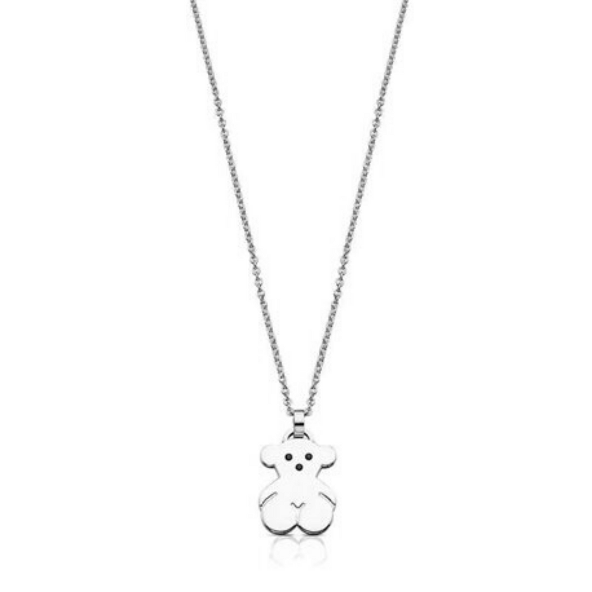 Silver Sweet Dolls with Black Spinels Necklace