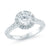 Round Halo Diamond Engagement Ring made in 14k White gold