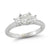 Three Stone Diamond Anniversary Ring made in 14k White gold (Total diamond weight 2 carat)-Princess