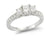 Three Stone Prong Set Diamond Ring made in 14k White gold (Total diamond weight 1 carat)-Princess
