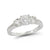 Three Stone Channel Set Diamond Ring made in 14k White gold (Total diamond weight 1 1/2 carat)-Round