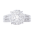 Diamond Cluster Engagement Ring In 14K White Gold, 1.26 Carat.