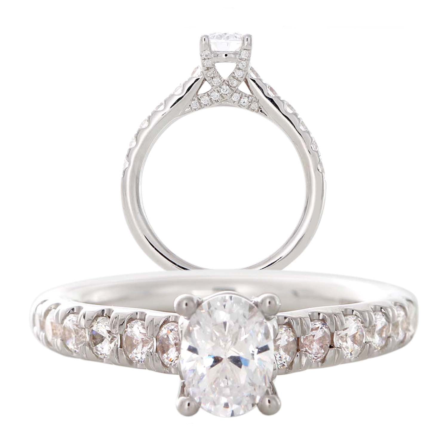 Bold Prong Set Diamond Engagement Ring-Oval