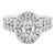 Bold Bridal Diamond Engagement Ring made in 14k White gold-Oval