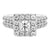 Bold Bridal Diamond Engagement Ring made in 14k White gold-Princess