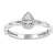 Promise Ring Twist Shank made in 14k White gold-Pear