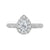 Twist Seamless Halo Diamond Ring made in 14k White gold-Emerald