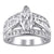 Round and Baguette Diamond Semi Mount Ring made in 14k White gold