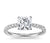 Solitaire Diamond Shank Ring made in 14k White gold-Radiant