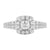 Double Prong Halo Diamond Engagement Ring made in 14k White and Rose gold-Princess