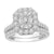 Fashion Halo Bridal Diamond Ring with Matching Band made in 18k White gold (Total diamond weight 1 1/2 carat)