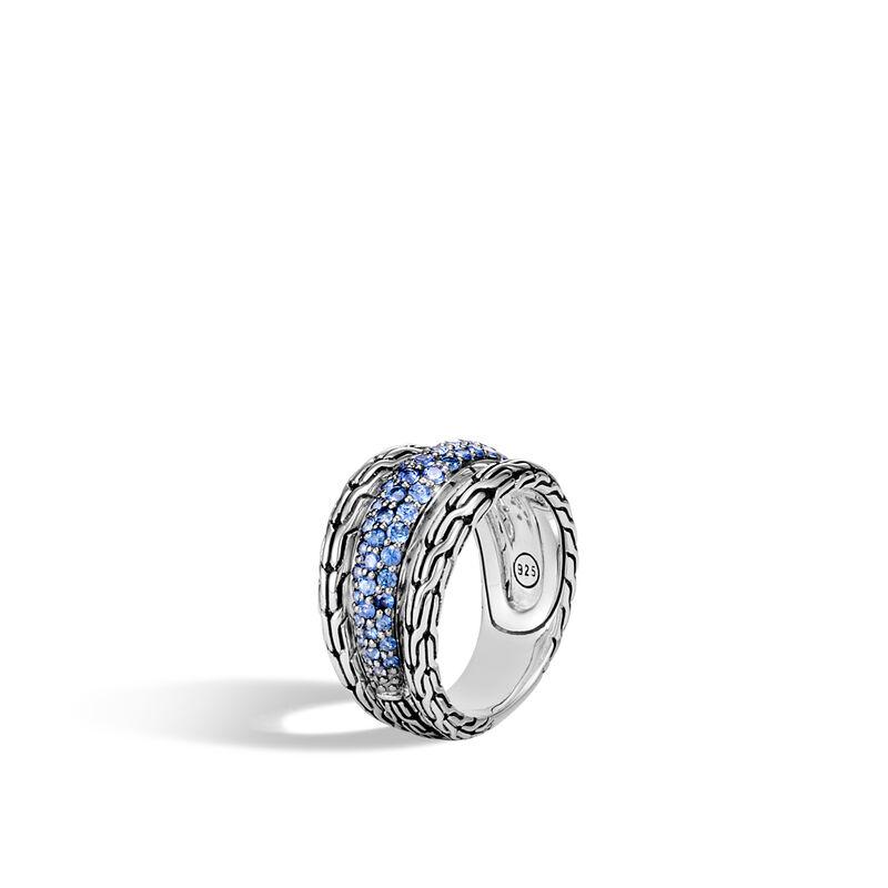 Classic Chain Ring with Blue Sapphire