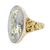 14K Yellow Gold Quartz & Gold Nugget Elongated Oval Ring