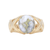 14K Yellow Gold Quartz Oval Bezel Ring